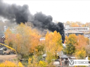 В районе строительства пушкинской развязки возник пожар (видео)